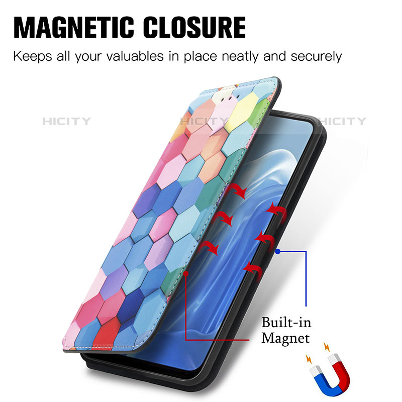 Custodia Portafoglio In Pelle Fantasia Modello Cover con Supporto S02D per Oppo F21 Pro 4G