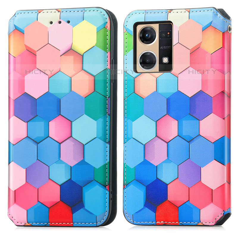 Custodia Portafoglio In Pelle Fantasia Modello Cover con Supporto S02D per Oppo F21 Pro 4G