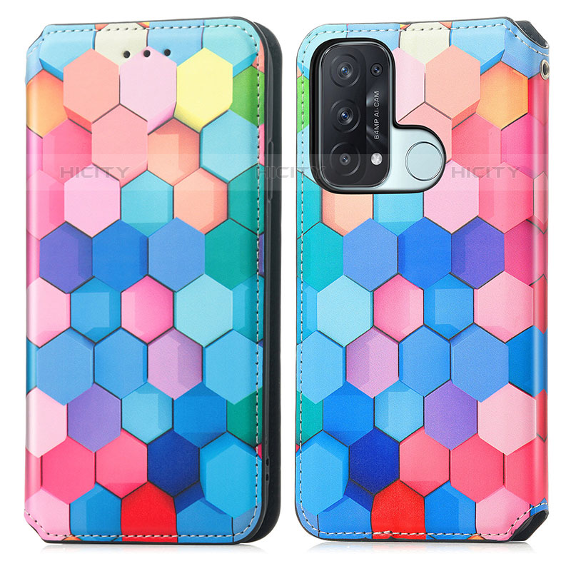 Custodia Portafoglio In Pelle Fantasia Modello Cover con Supporto S02D per Oppo Reno5 A Colorato