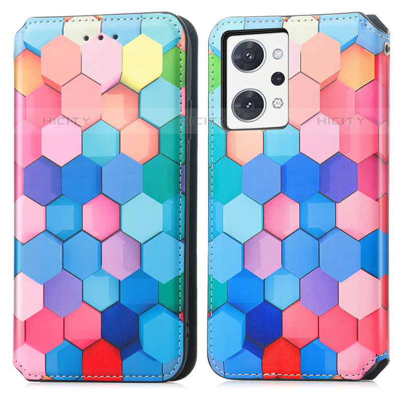 Custodia Portafoglio In Pelle Fantasia Modello Cover con Supporto S02D per Oppo Reno7 A Colorato