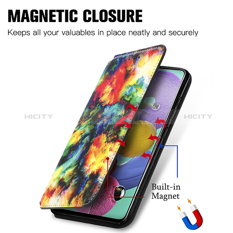 Custodia Portafoglio In Pelle Fantasia Modello Cover con Supporto S02D per Samsung Galaxy A51 5G