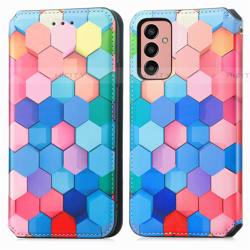 Custodia Portafoglio In Pelle Fantasia Modello Cover con Supporto S02D per Samsung Galaxy M13 4G