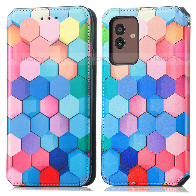 Custodia Portafoglio In Pelle Fantasia Modello Cover con Supporto S02D per Samsung Galaxy M13 5G Colorato