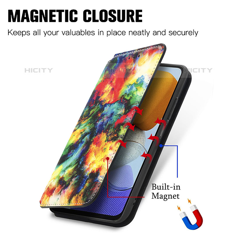 Custodia Portafoglio In Pelle Fantasia Modello Cover con Supporto S02D per Samsung Galaxy M23 5G