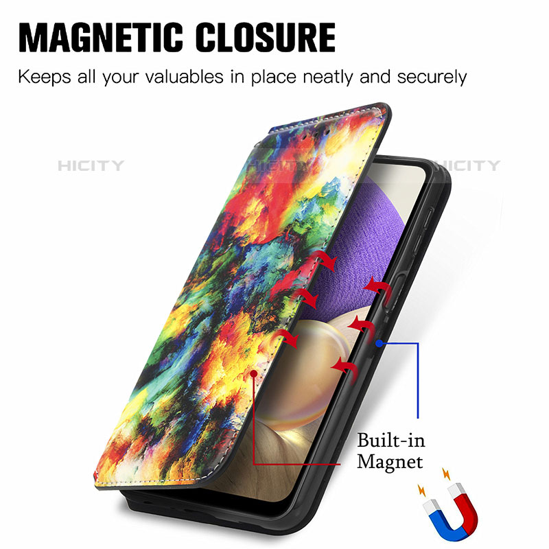 Custodia Portafoglio In Pelle Fantasia Modello Cover con Supporto S02D per Samsung Galaxy M32 5G