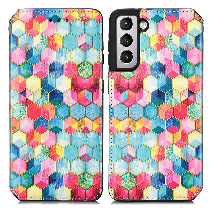 Custodia Portafoglio In Pelle Fantasia Modello Cover con Supporto S02D per Samsung Galaxy S21 5G