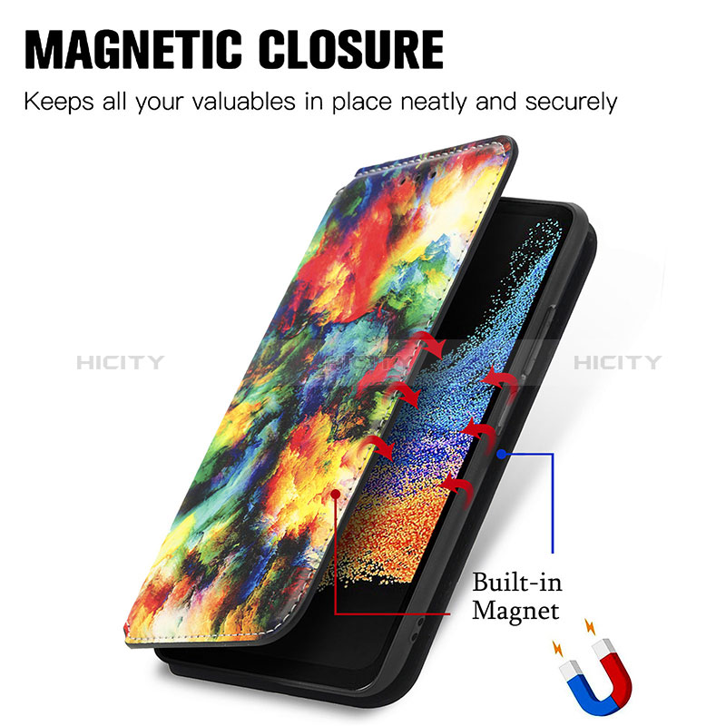 Custodia Portafoglio In Pelle Fantasia Modello Cover con Supporto S02D per Samsung Galaxy XCover 6 Pro 5G