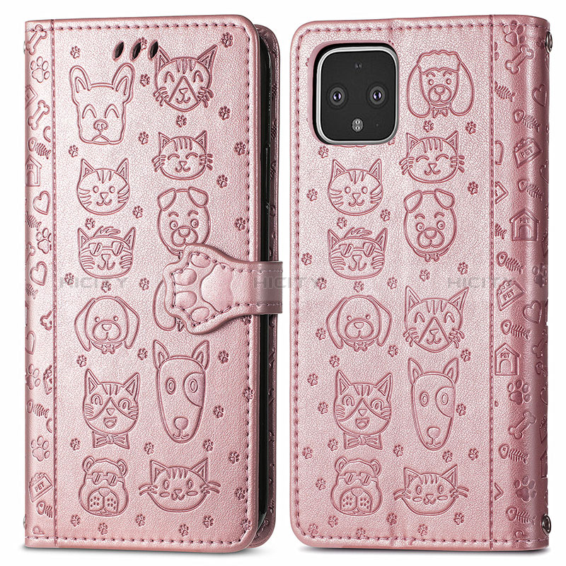 Custodia Portafoglio In Pelle Fantasia Modello Cover con Supporto S03D per Google Pixel 4