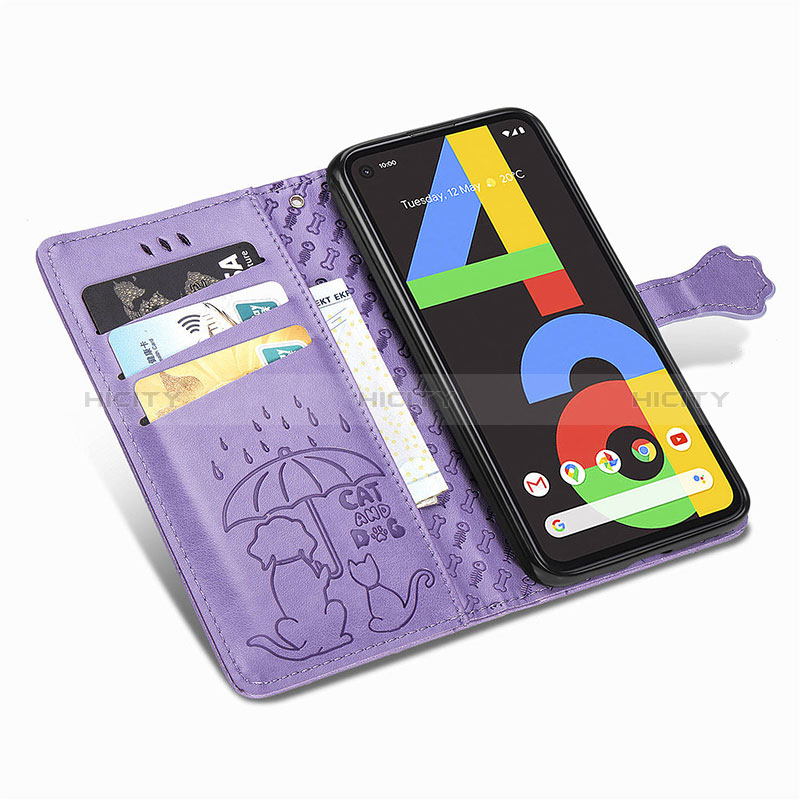 Custodia Portafoglio In Pelle Fantasia Modello Cover con Supporto S03D per Google Pixel 4a