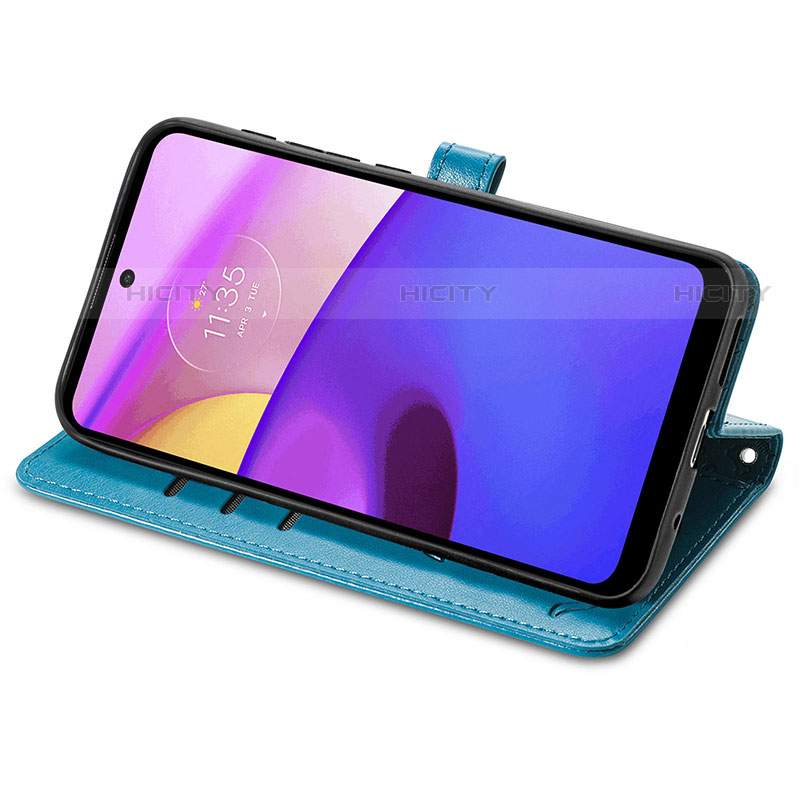 Custodia Portafoglio In Pelle Fantasia Modello Cover con Supporto S03D per Motorola Moto E40