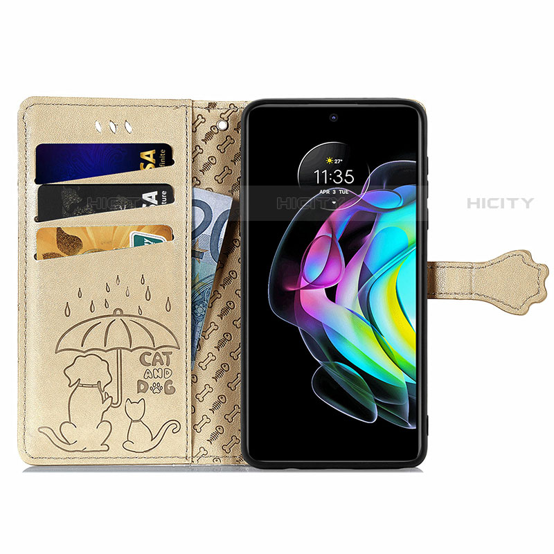 Custodia Portafoglio In Pelle Fantasia Modello Cover con Supporto S03D per Motorola Moto Edge 20 5G