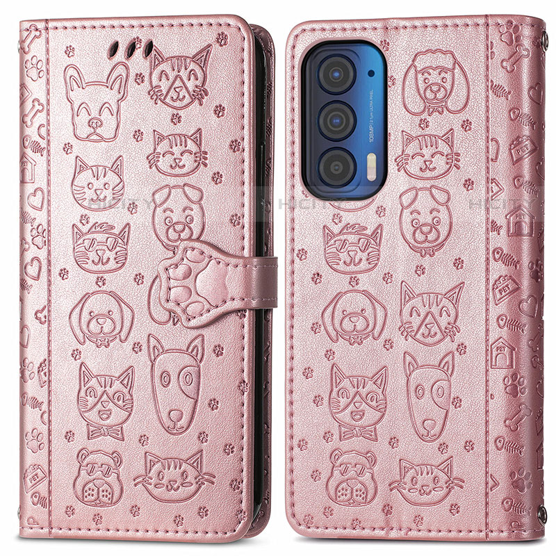 Custodia Portafoglio In Pelle Fantasia Modello Cover con Supporto S03D per Motorola Moto Edge (2021) 5G