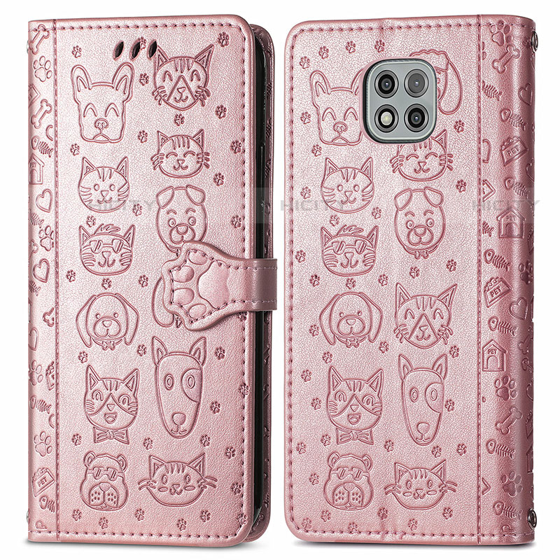 Custodia Portafoglio In Pelle Fantasia Modello Cover con Supporto S03D per Motorola Moto G Power (2021)