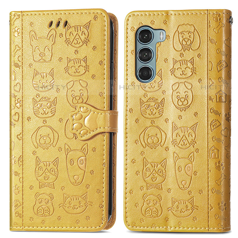 Custodia Portafoglio In Pelle Fantasia Modello Cover con Supporto S03D per Motorola Moto G200 5G