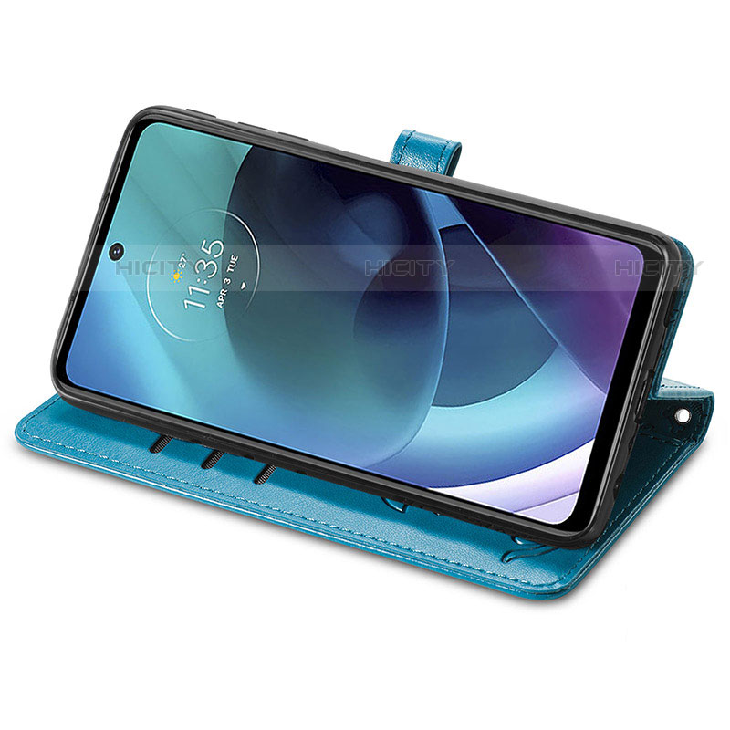 Custodia Portafoglio In Pelle Fantasia Modello Cover con Supporto S03D per Motorola Moto G51 5G