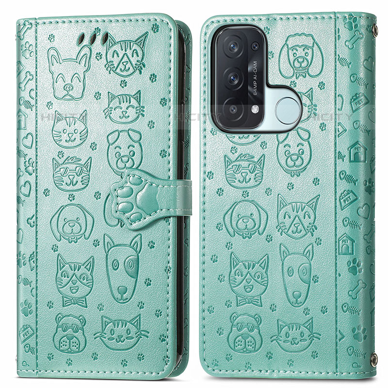 Custodia Portafoglio In Pelle Fantasia Modello Cover con Supporto S03D per Oppo Reno5 A