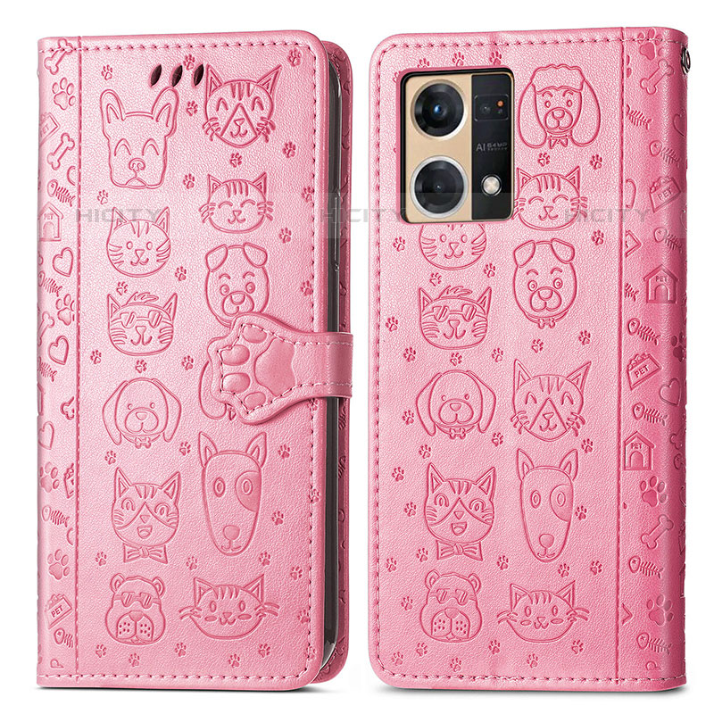 Custodia Portafoglio In Pelle Fantasia Modello Cover con Supporto S03D per Oppo Reno8 4G