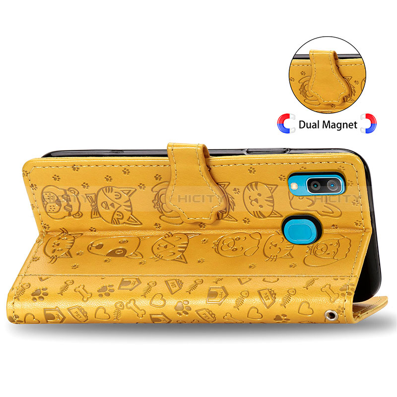 Custodia Portafoglio In Pelle Fantasia Modello Cover con Supporto S03D per Samsung Galaxy A30