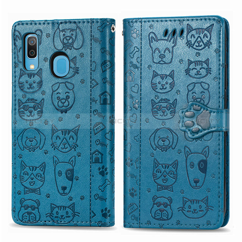 Custodia Portafoglio In Pelle Fantasia Modello Cover con Supporto S03D per Samsung Galaxy A30