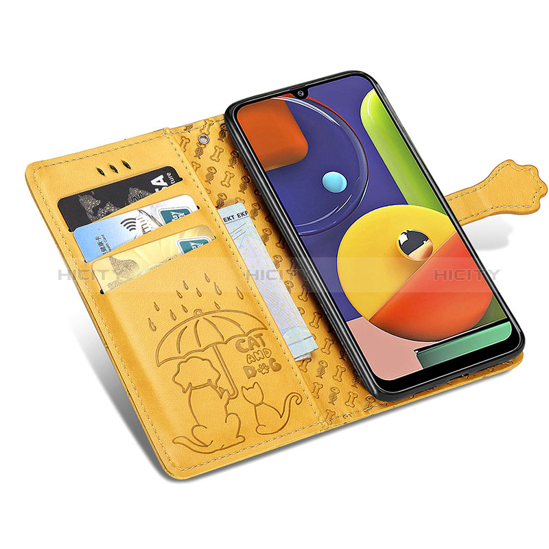 Custodia Portafoglio In Pelle Fantasia Modello Cover con Supporto S03D per Samsung Galaxy A50