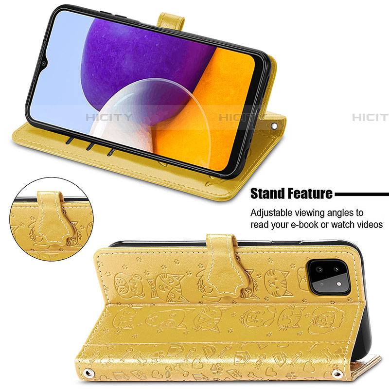 Custodia Portafoglio In Pelle Fantasia Modello Cover con Supporto S03D per Samsung Galaxy F42 5G