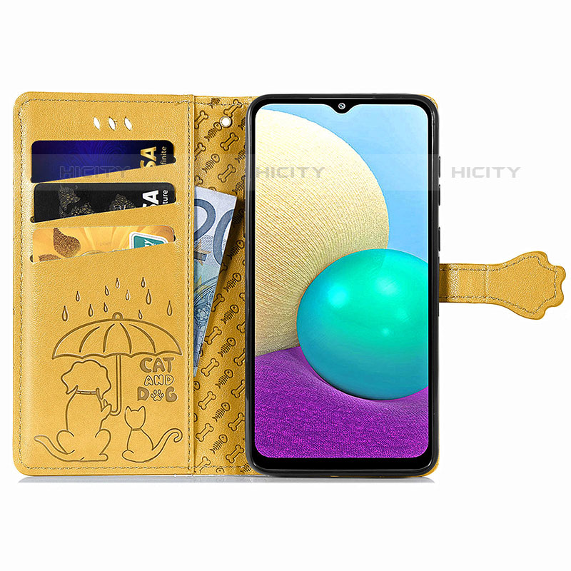 Custodia Portafoglio In Pelle Fantasia Modello Cover con Supporto S03D per Samsung Galaxy M02