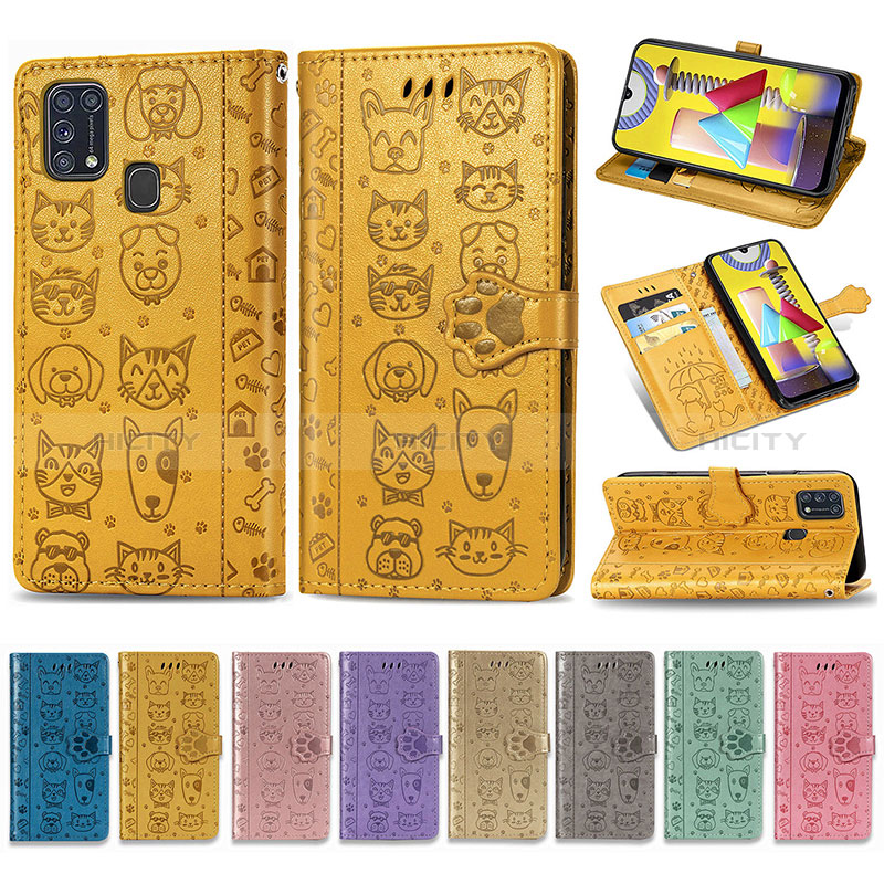 Custodia Portafoglio In Pelle Fantasia Modello Cover con Supporto S03D per Samsung Galaxy M21s