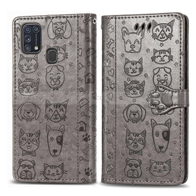 Custodia Portafoglio In Pelle Fantasia Modello Cover con Supporto S03D per Samsung Galaxy M21s