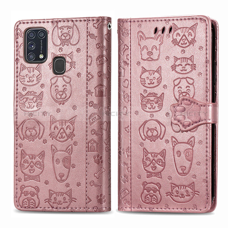 Custodia Portafoglio In Pelle Fantasia Modello Cover con Supporto S03D per Samsung Galaxy M21s