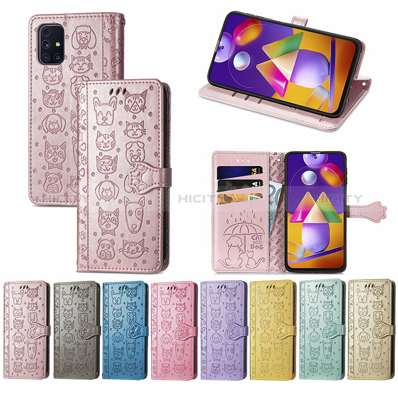 Custodia Portafoglio In Pelle Fantasia Modello Cover con Supporto S03D per Samsung Galaxy M31s