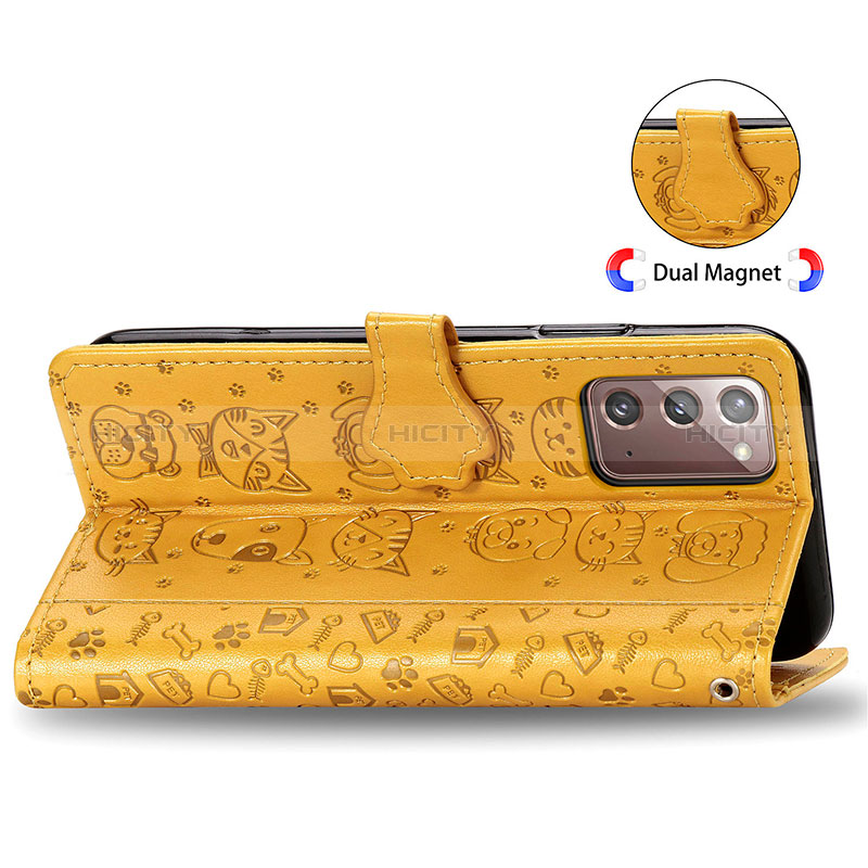 Custodia Portafoglio In Pelle Fantasia Modello Cover con Supporto S03D per Samsung Galaxy Note 20 5G