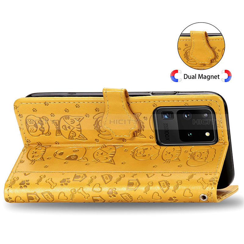 Custodia Portafoglio In Pelle Fantasia Modello Cover con Supporto S03D per Samsung Galaxy S20 Ultra