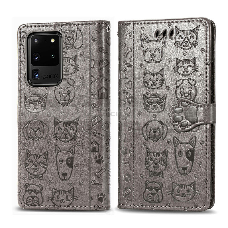 Custodia Portafoglio In Pelle Fantasia Modello Cover con Supporto S03D per Samsung Galaxy S20 Ultra 5G