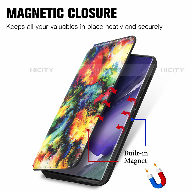 Custodia Portafoglio In Pelle Fantasia Modello Cover con Supporto S03D per Samsung Galaxy S22 Ultra 5G
