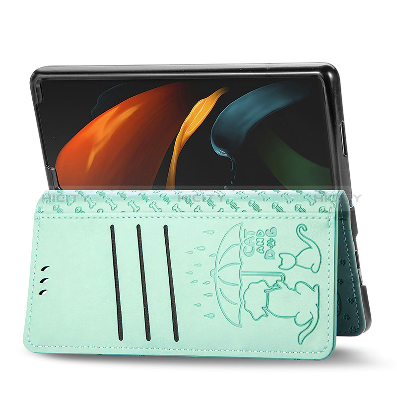 Custodia Portafoglio In Pelle Fantasia Modello Cover con Supporto S03D per Samsung Galaxy Z Fold3 5G