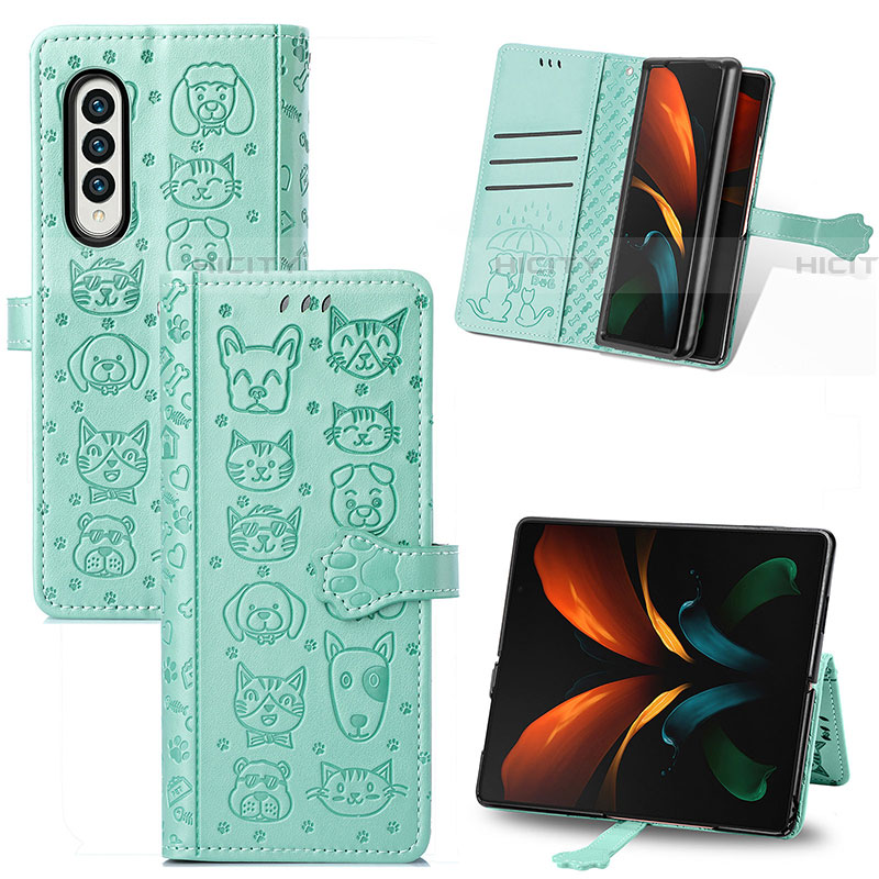 Custodia Portafoglio In Pelle Fantasia Modello Cover con Supporto S03D per Samsung Galaxy Z Fold4 5G