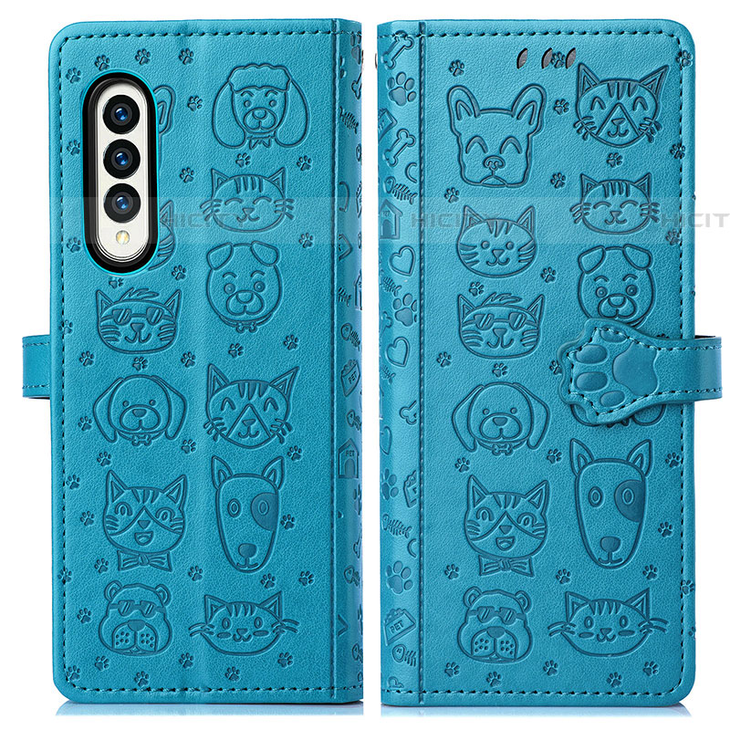 Custodia Portafoglio In Pelle Fantasia Modello Cover con Supporto S03D per Samsung Galaxy Z Fold4 5G