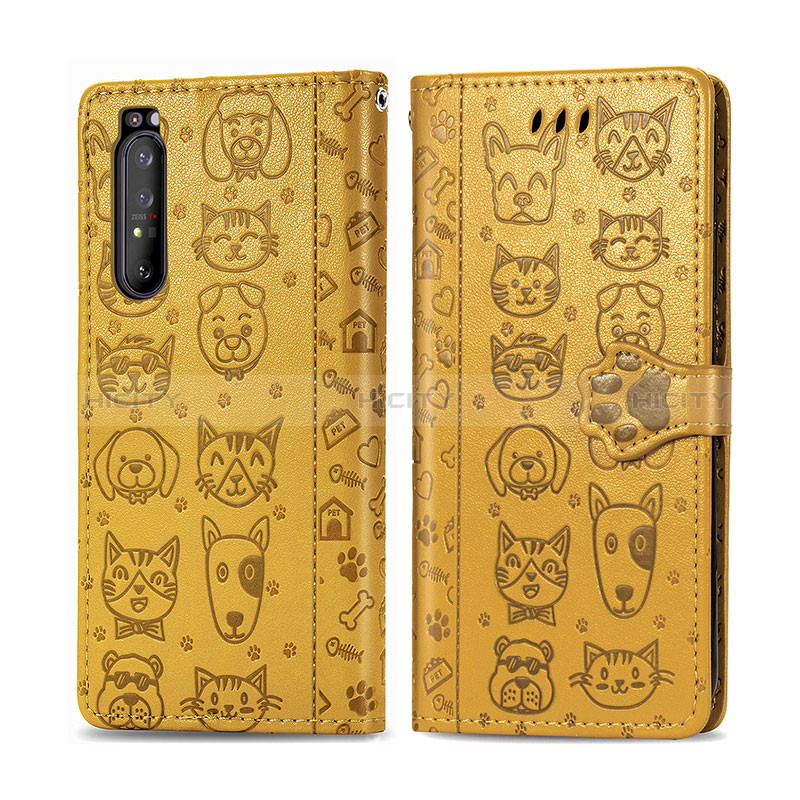 Custodia Portafoglio In Pelle Fantasia Modello Cover con Supporto S03D per Sony Xperia 1 II