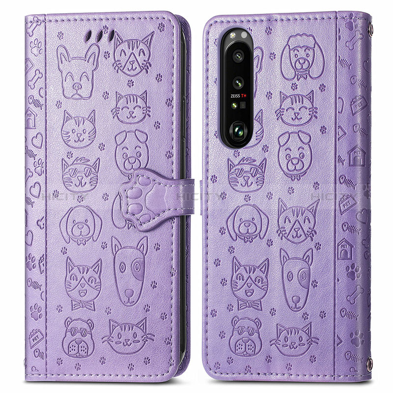 Custodia Portafoglio In Pelle Fantasia Modello Cover con Supporto S03D per Sony Xperia 1 III