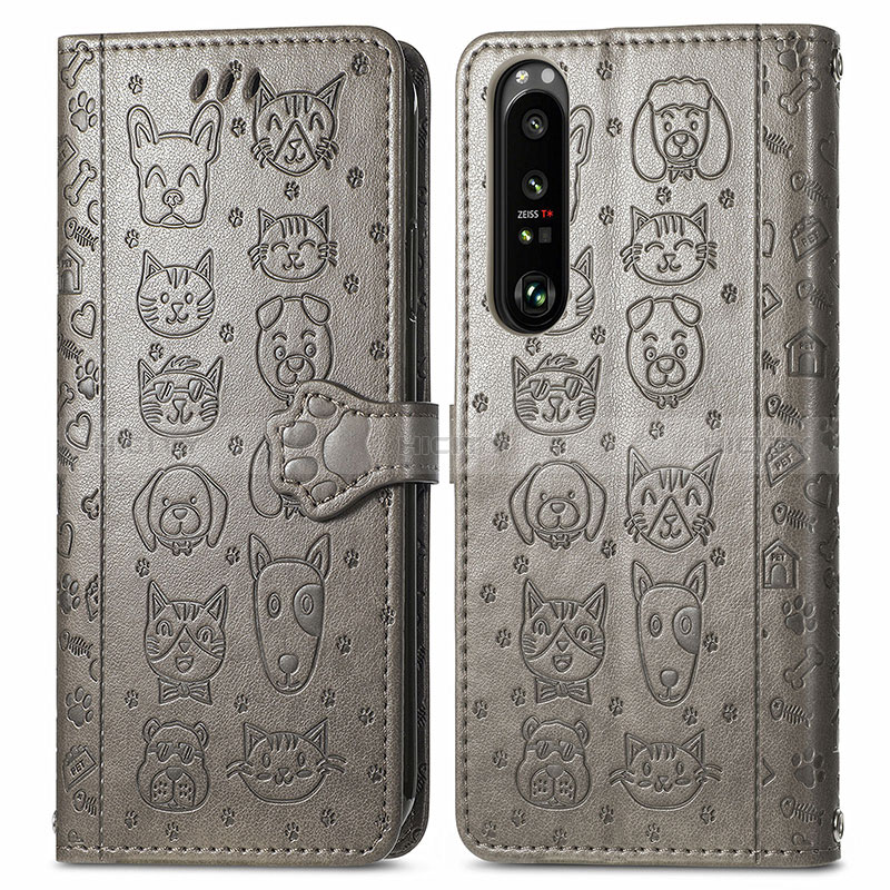 Custodia Portafoglio In Pelle Fantasia Modello Cover con Supporto S03D per Sony Xperia 1 III