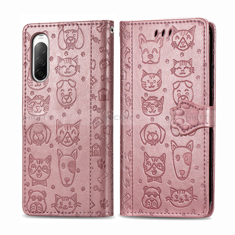 Custodia Portafoglio In Pelle Fantasia Modello Cover con Supporto S03D per Sony Xperia 10 II