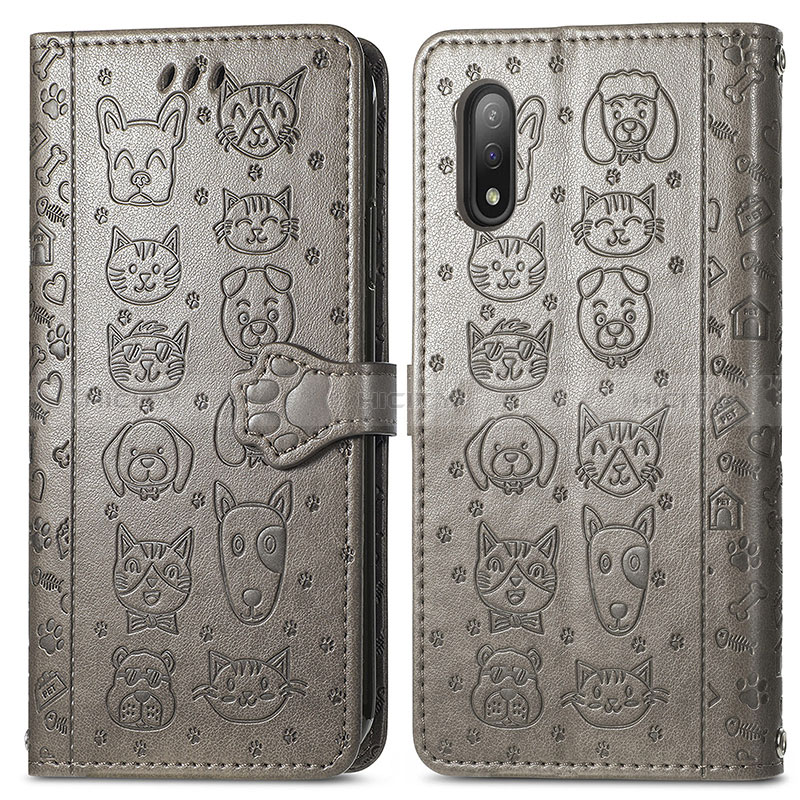 Custodia Portafoglio In Pelle Fantasia Modello Cover con Supporto S03D per Sony Xperia Ace II