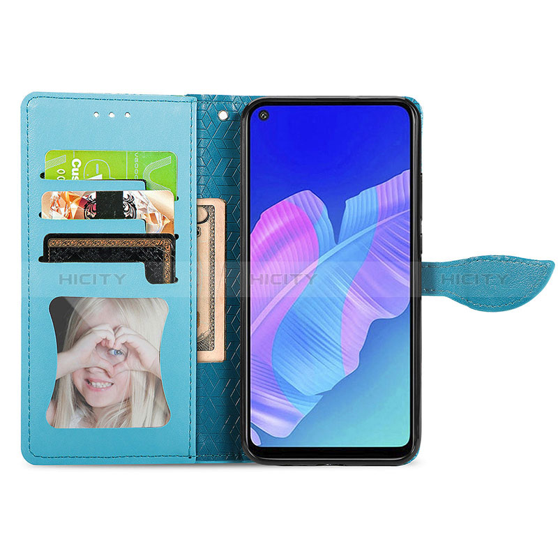 Custodia Portafoglio In Pelle Fantasia Modello Cover con Supporto S04D per Huawei P40 Lite E