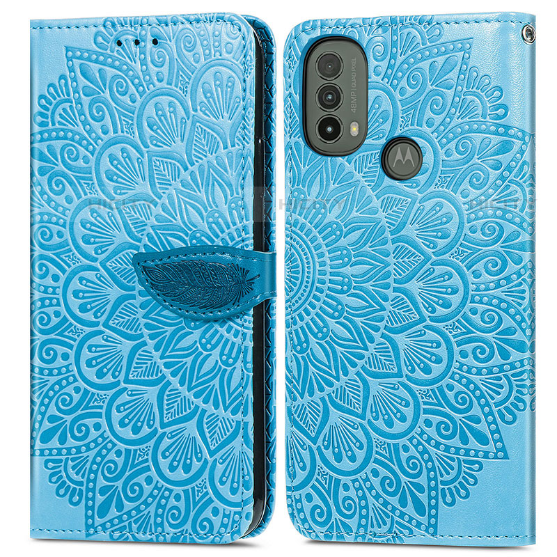 Custodia Portafoglio In Pelle Fantasia Modello Cover con Supporto S04D per Motorola Moto E40