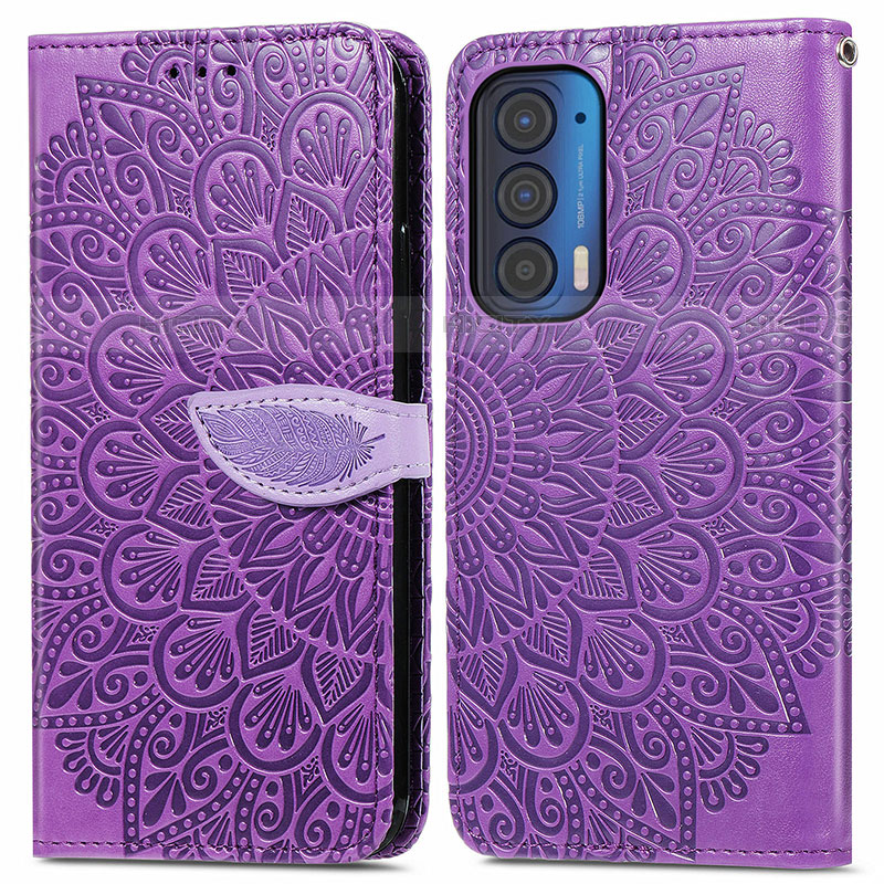 Custodia Portafoglio In Pelle Fantasia Modello Cover con Supporto S04D per Motorola Moto Edge (2021) 5G