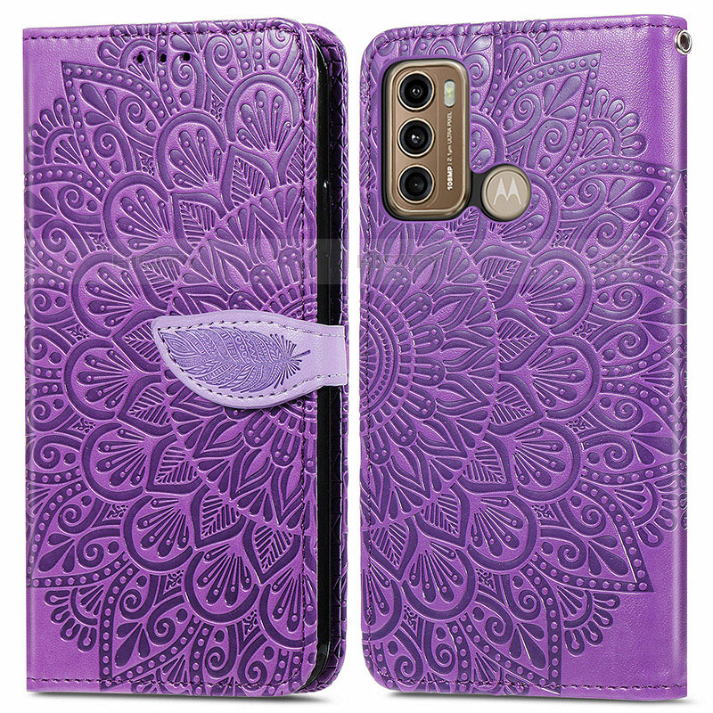 Custodia Portafoglio In Pelle Fantasia Modello Cover con Supporto S04D per Motorola Moto G40 Fusion