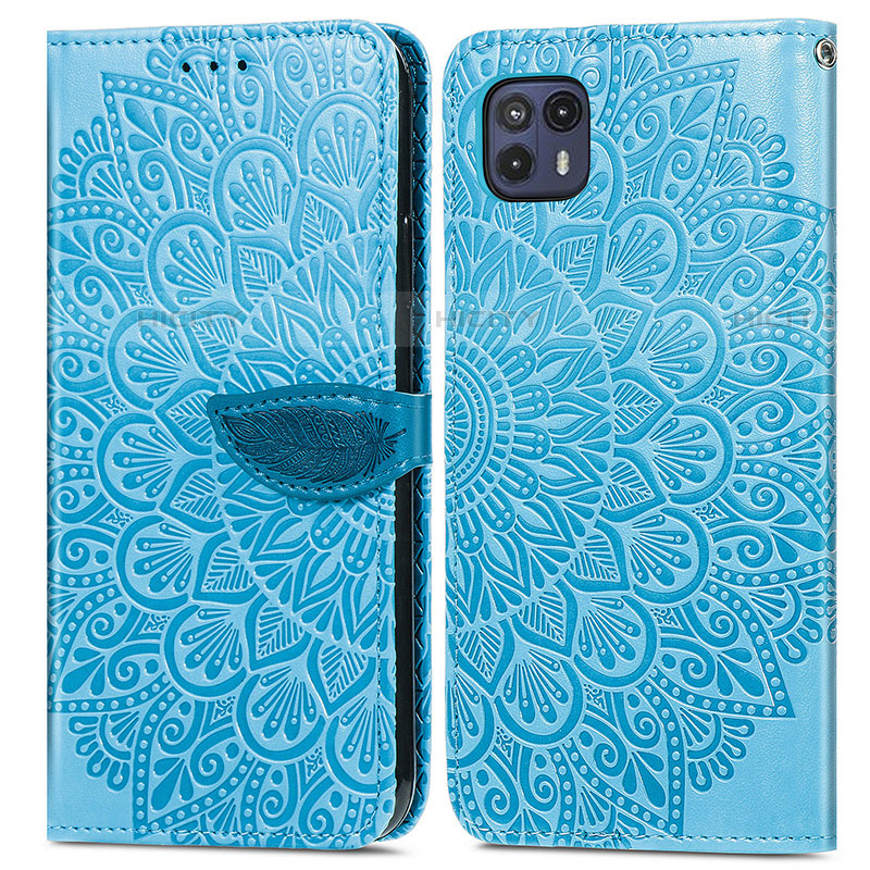 Custodia Portafoglio In Pelle Fantasia Modello Cover con Supporto S04D per Motorola Moto G50 5G