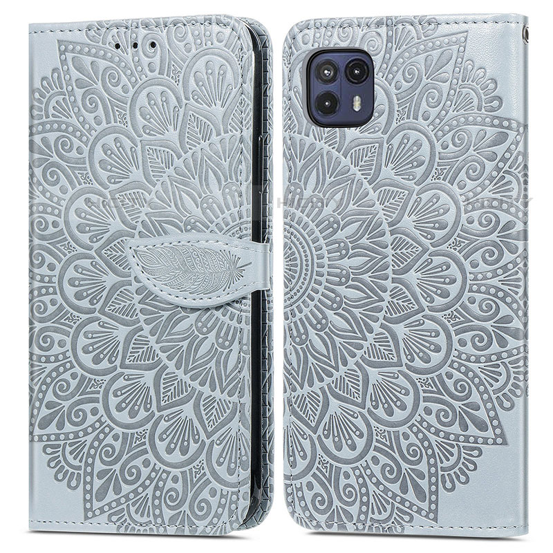 Custodia Portafoglio In Pelle Fantasia Modello Cover con Supporto S04D per Motorola Moto G50 5G