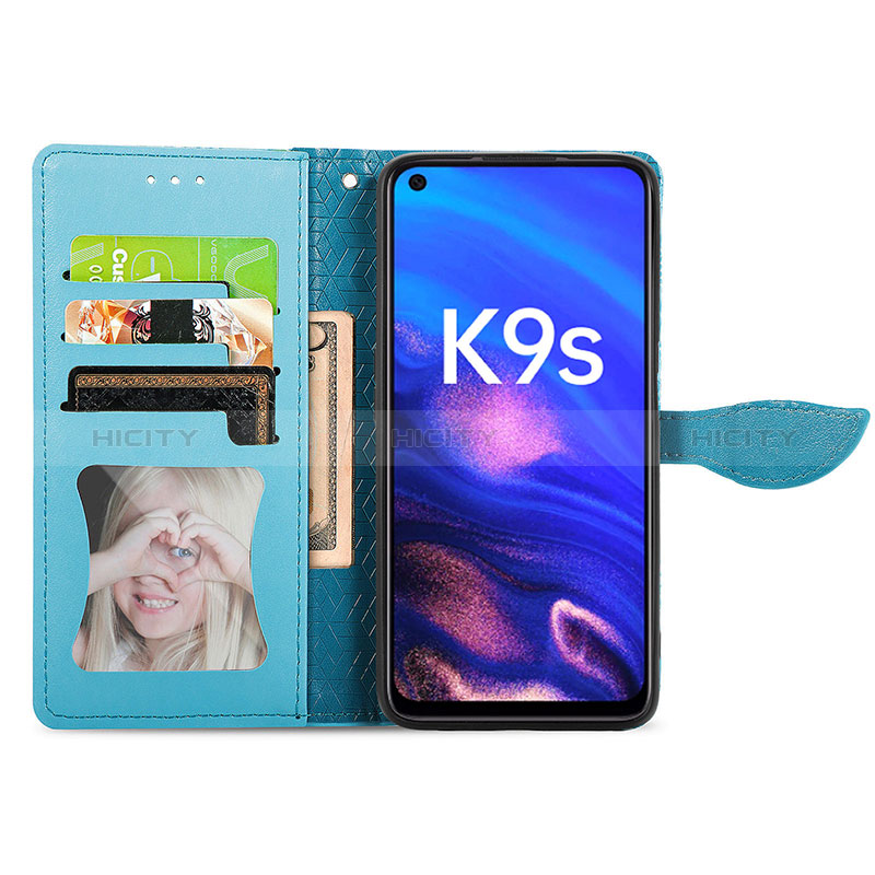 Custodia Portafoglio In Pelle Fantasia Modello Cover con Supporto S04D per Oppo K9S 5G