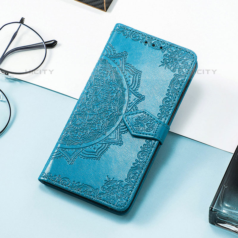 Custodia Portafoglio In Pelle Fantasia Modello Cover con Supporto S04D per Samsung Galaxy M13 5G Blu